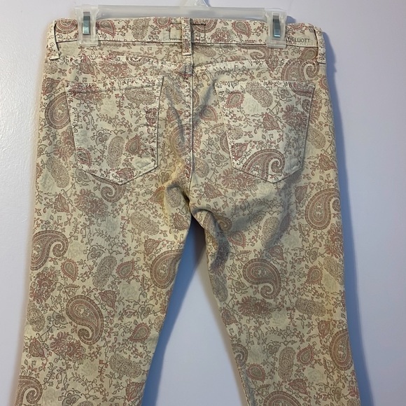 Current Elliott The Stiletto khaki paisley Cropped Ankle Skinny jeans Size 27 - Picture 12 of 17
